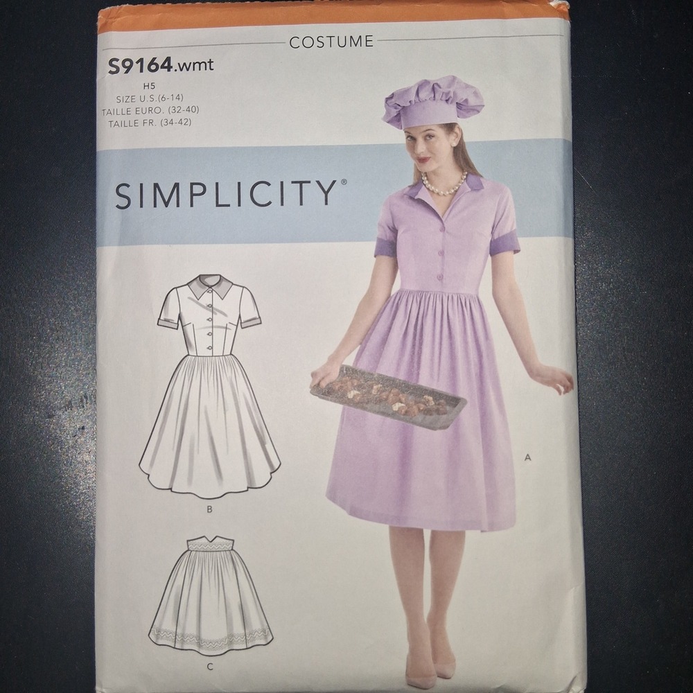 Simplicity Sewing Pattern S9164‎ Costume Dress Hat Size US 6-14 Cut